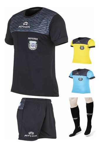 Kit Full Athix Arbitro Afa / 3 Camisetas + Short + Medias