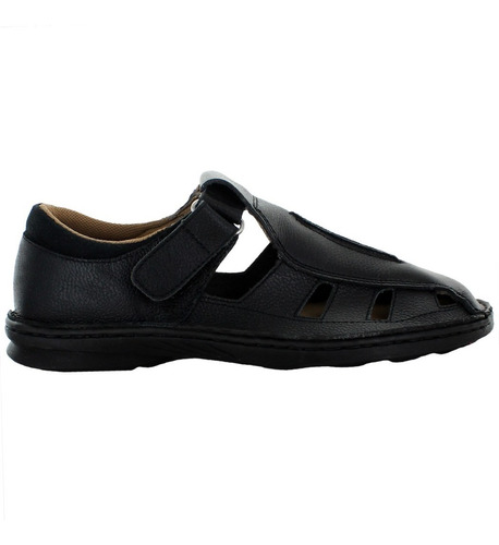 Bayamo Huarache Velcro Piel Negro Hombre 29090