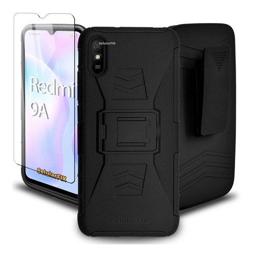 Funda Protector P/ Xiaomi Redmi 9a ,uso Rudo Clip + Mica 