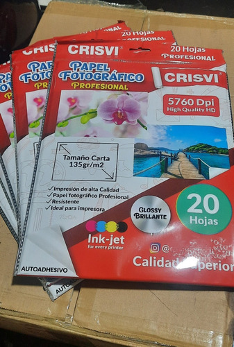 Papel Fotográfico Autoadhesivo Crisvi 135gr/m2 20 Hojas