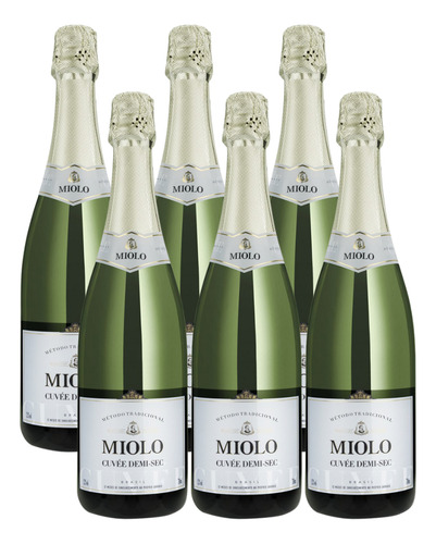 Promoção Kit 06 Un Espumante Miolo Cuvee Demi Sec 750 Ml