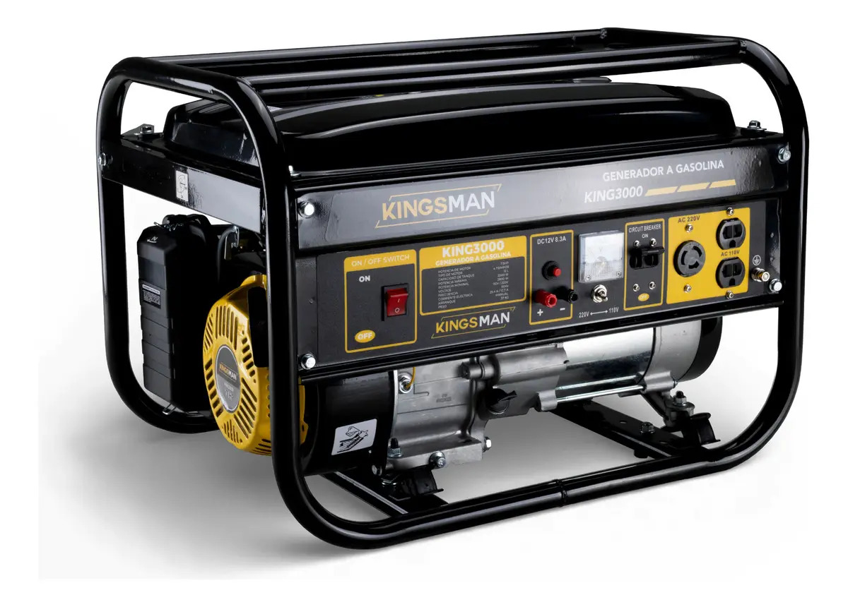Generador Eléctrico Portátil Kingsman 3 kW Gasolina para Casa y Emergencias