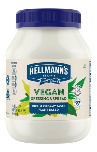 Hellmann's Vegan Dressing  Spread 709 Ml 