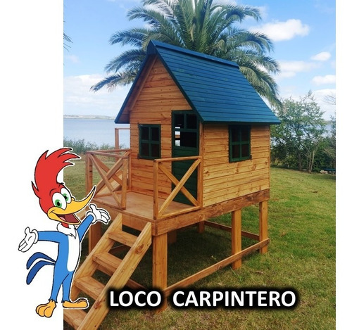 Imagen 4 de 8 de Casita Alta De Madera Infantil Día Del Niño Navidad Reyes 1