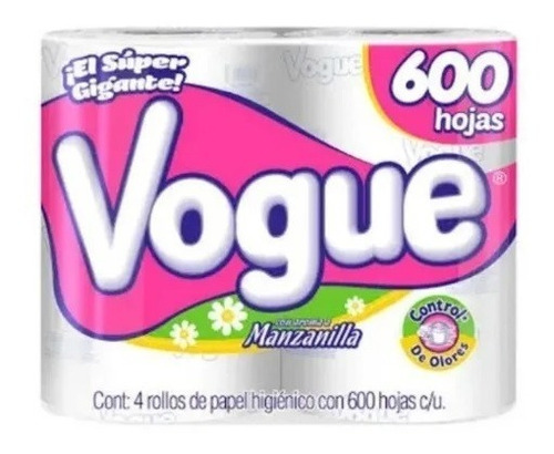 Higienico Vogue 5 Paq Con 4 Rollos De 600 Hojas=(20 Rollos)