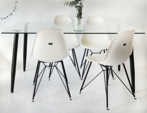 Juego Comedor Iriarte 120 + 4 Eames New Design