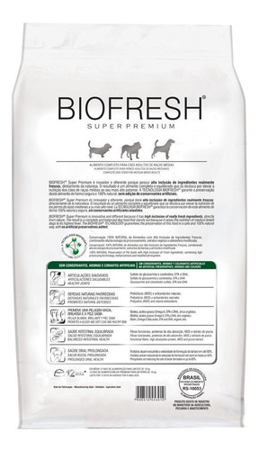 Imagen 2 de 4 de Alimento Biofresh Super Premium para perro adulto de raza mediana sabor carne, frutas y vegetales en bolsa de 3kg