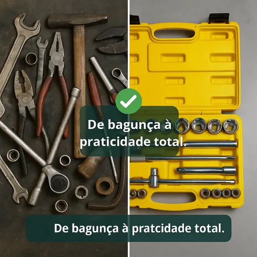 Jogo Soquete 1/2 Sextavado Cromado 22 Peças 8-32mm Catraca | Frete