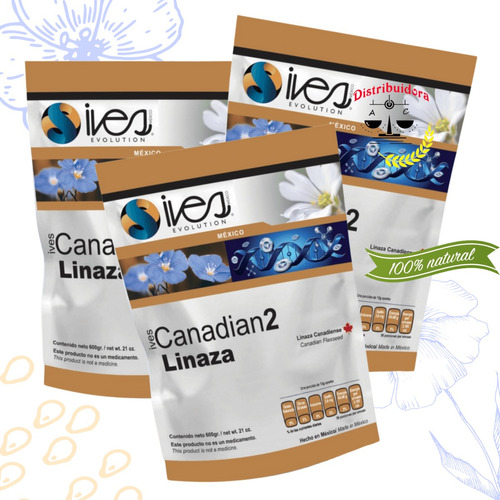 Linaza Canadiense Entera Cultivo Orgánico Ives Mexico 3 Pack