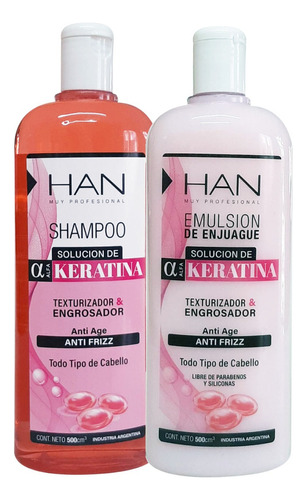 Han Shampoo + Enjuague Keratina Fortalecedor