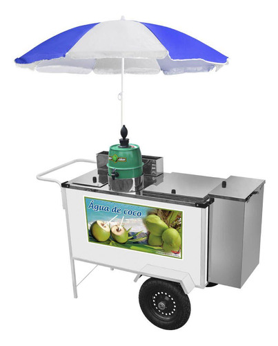 Carrinho De Água De Coco Cefaz Com Guarda Sol Bl22p/gs
