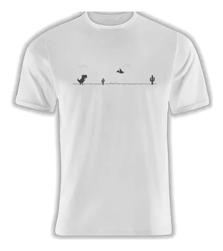 Camiseta Chrome Dino Game Jogo Google Internet Blue