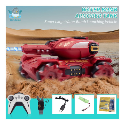 Tanque De Acrobacias Bindove Rc Com Luz, Relógio Com Sensor
