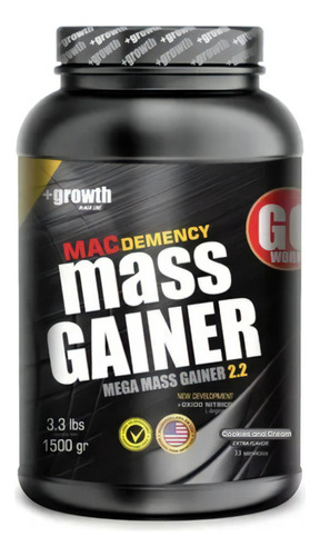 Suplemento En Polvo +growth Mass Gainer 1.5 Kg Ganador De Masa Sabor Cookies And Cream