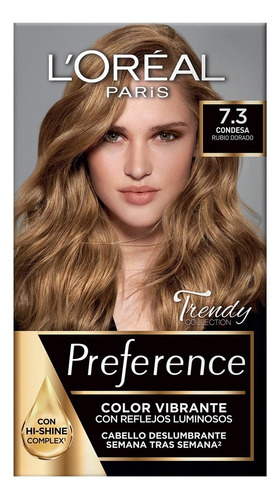 Tinte Para Cabello Preference L'oréal Paris Tono 7.3 7.3 Condesa Rubio Dorado