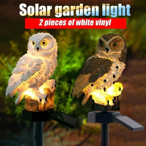 2 Unids Búho Jardín Luces Solares Al Aire Libre Lámpara Led