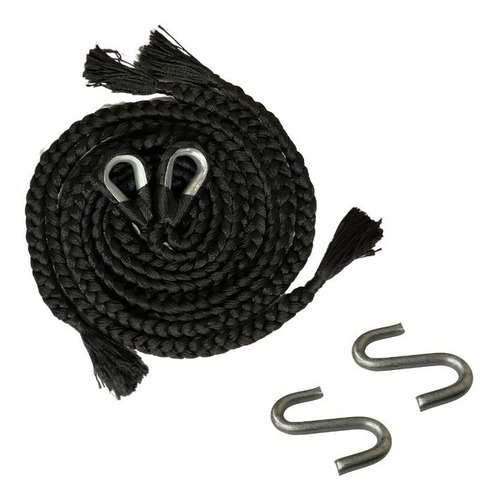 Imagen 3 de 4 de Kit Hamaca Yucateca Algodón Cuerda Y Ganchos Capuchino