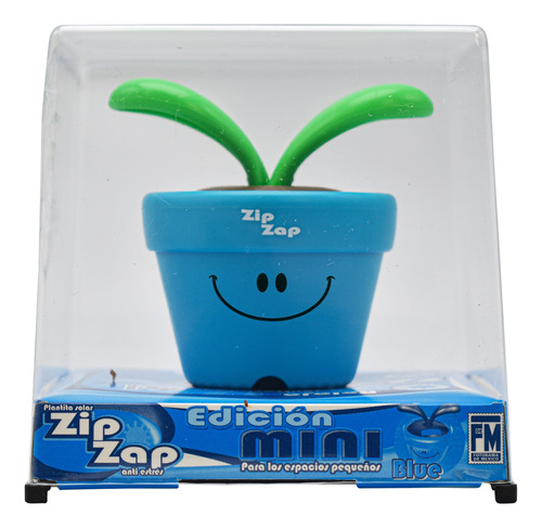 Zip Zap Mini Plantita Solar Azul Con Movimiento Fotorama