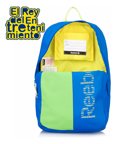 Imagen 4 de 6 de Mochila Bolso Liceal Esencial Reebok Original Unisex El Rey