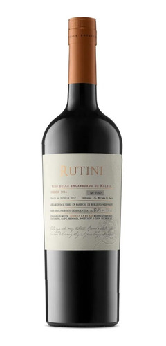 Imagen 1 de 1 de Rutini Encabezado De Malbec 750ml
