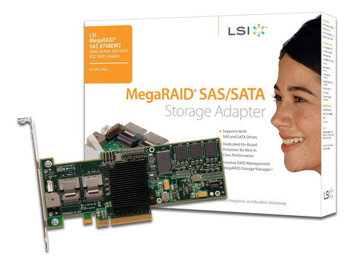 Kit Megaraid Sas 8708em2 De Lsi Logic, 8 Puertos, 3 Gb, Sata