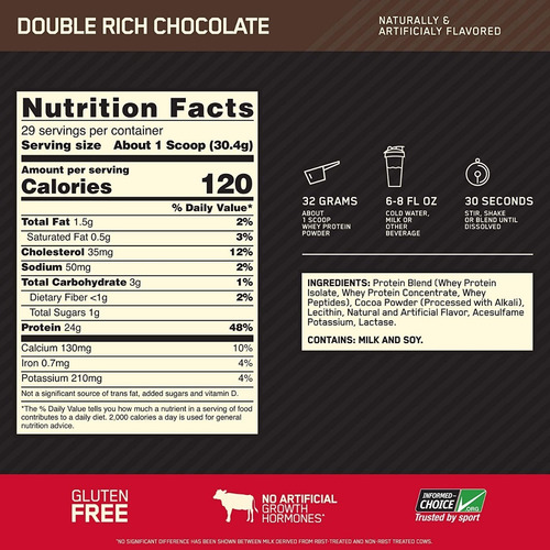 Imagen 3 de 8 de Gold Standard 100% Whey 2 Lbs Optimum Nutrition