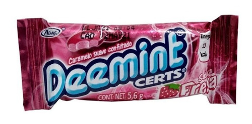 Deemint Certs Fresa 40 Pzs Caramelo Suave Confitado Adams
