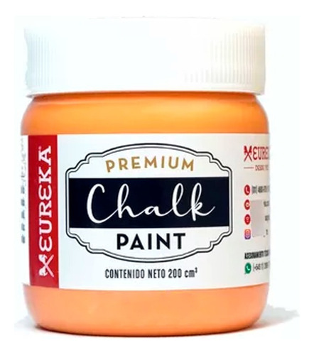 Pintura A La Tiza Chalk Paint Eureka Premium 200ml X6 Unidad