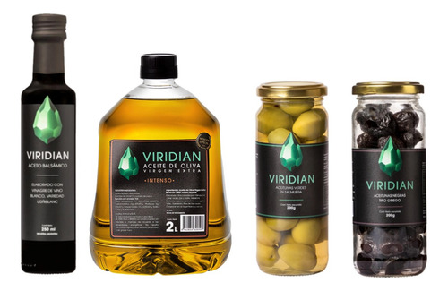 Combo Viridian Aceite Oliva Intenso 2l + Aceto + Aceitunas