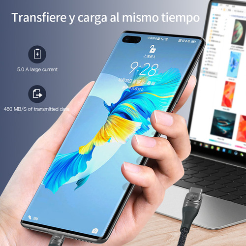 Kumi B1 Cable De Datos Usb C/tipo C Carga Rapida 100w 1.2m