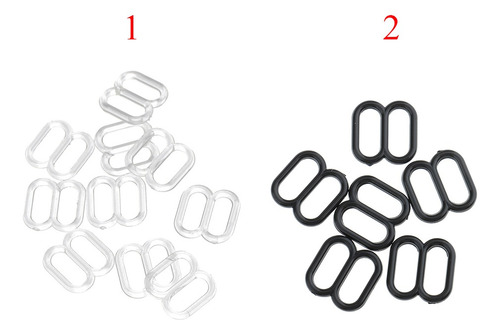 200 Pieces Bra Strap Hook Slider Buckle 8mm Clear
