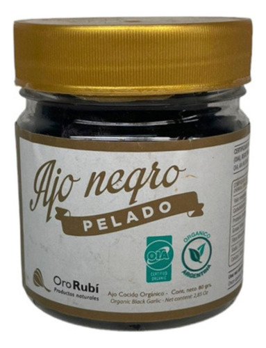 Ajo Negro Orgánico Oro Rubí 2 X 80 Gr- Pelado 