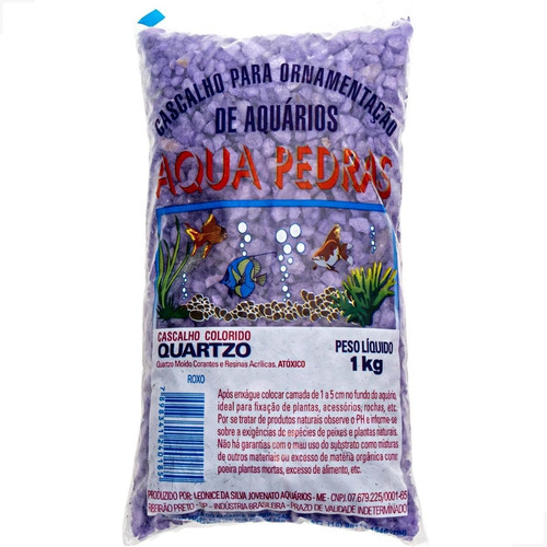 Substrato Para Aquário Cascalho (quartzo) Nº 2 1kg  Roxo