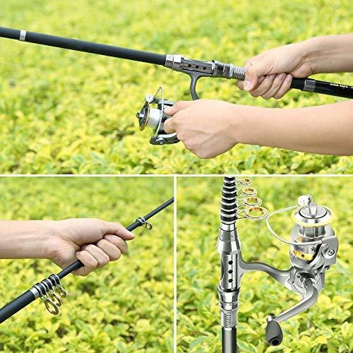Outlife Kit Aparejo Pesca Carrete Caña Spinning Combo Viaje