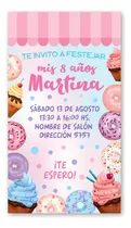 Comprar Tarjeta Invitación Cumpleaños Digital Donas 2 Formatos