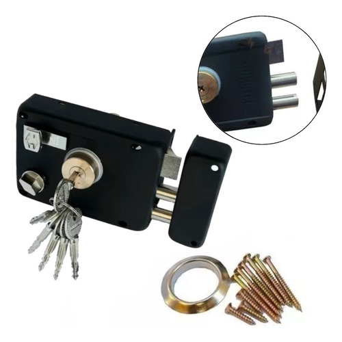 Fechadura Portão Sobrepor 6 Chaves Tetra Anti Furto Manual