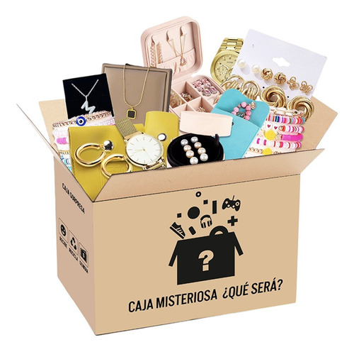 Mayoreo Caja Sorpresa Bisutería Joyas Anillos Aretes Reloj