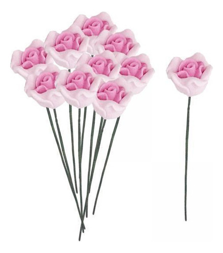 3 X 10 Piezas De Flores Rosas Artificiales Para Casa De