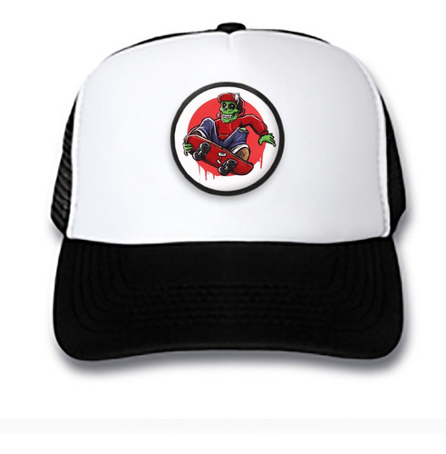 Gorra Trucker Tablas Skate Skateboard Zombie Rojo Ska22