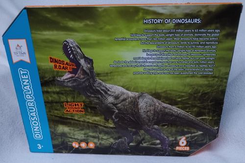 T-rex Dinosaur Planet Muñeco Juguete 30x40cms Set 6pzas