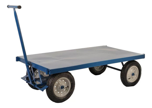 Carro Plataforma 400kg Com Tampo Em Aço Pla400 Fercar Cor Azul