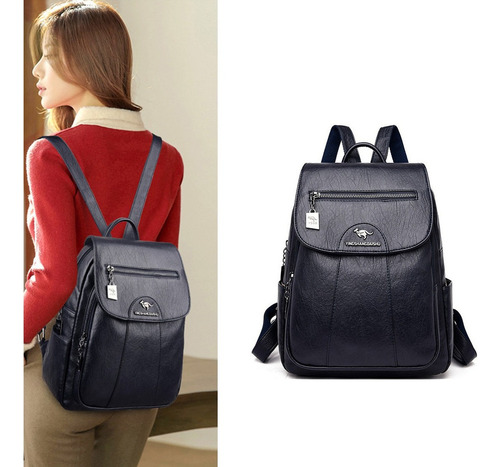 Mochila Impermeable De Piel Suave Para Mujer.
