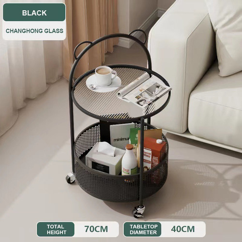 Mesa De Servicio Vidrio Dos Niveles Ruedas Con Seguro