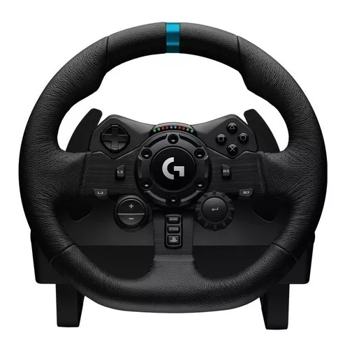 Logitech G923 - Volante con palanca de cambios Driving Force y pedales para  PS5, PS4 y PC, con cubierta de volante de cuero genuino