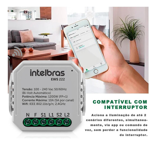 Módulo Interruptor Interno Smart 10a Android/ios Intelbras
