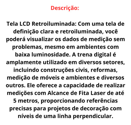 Trena Laser Digital 40m Fita Métrica Multifuncional 3 Em 1