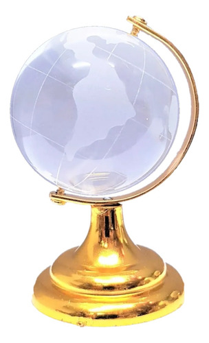 Mundo De Cristal Giratorio Globo Terráqueo Con Base 9.5cm
