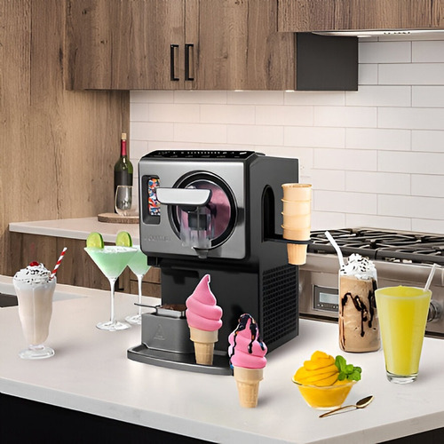 Gourmia Máquina Automática Helados Suaves Y Bebidas Congelad Gris/negro 50/60