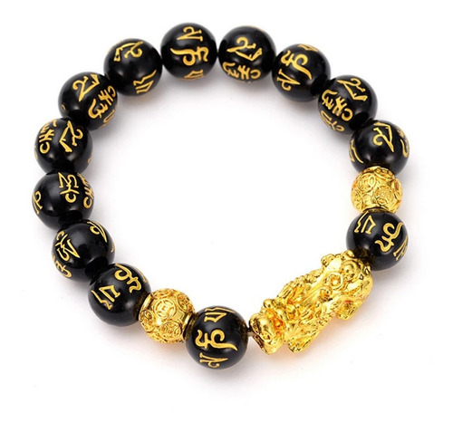 Pulsera Obsidiana Feng Shui Pi Xiu Prosperidad + Estuche