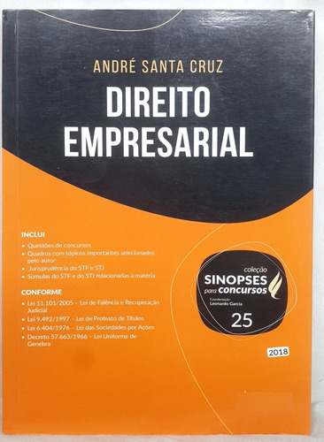 Livro Direito Empresarial - Coleção Sinopses Para Concursos - André Santa Cruz